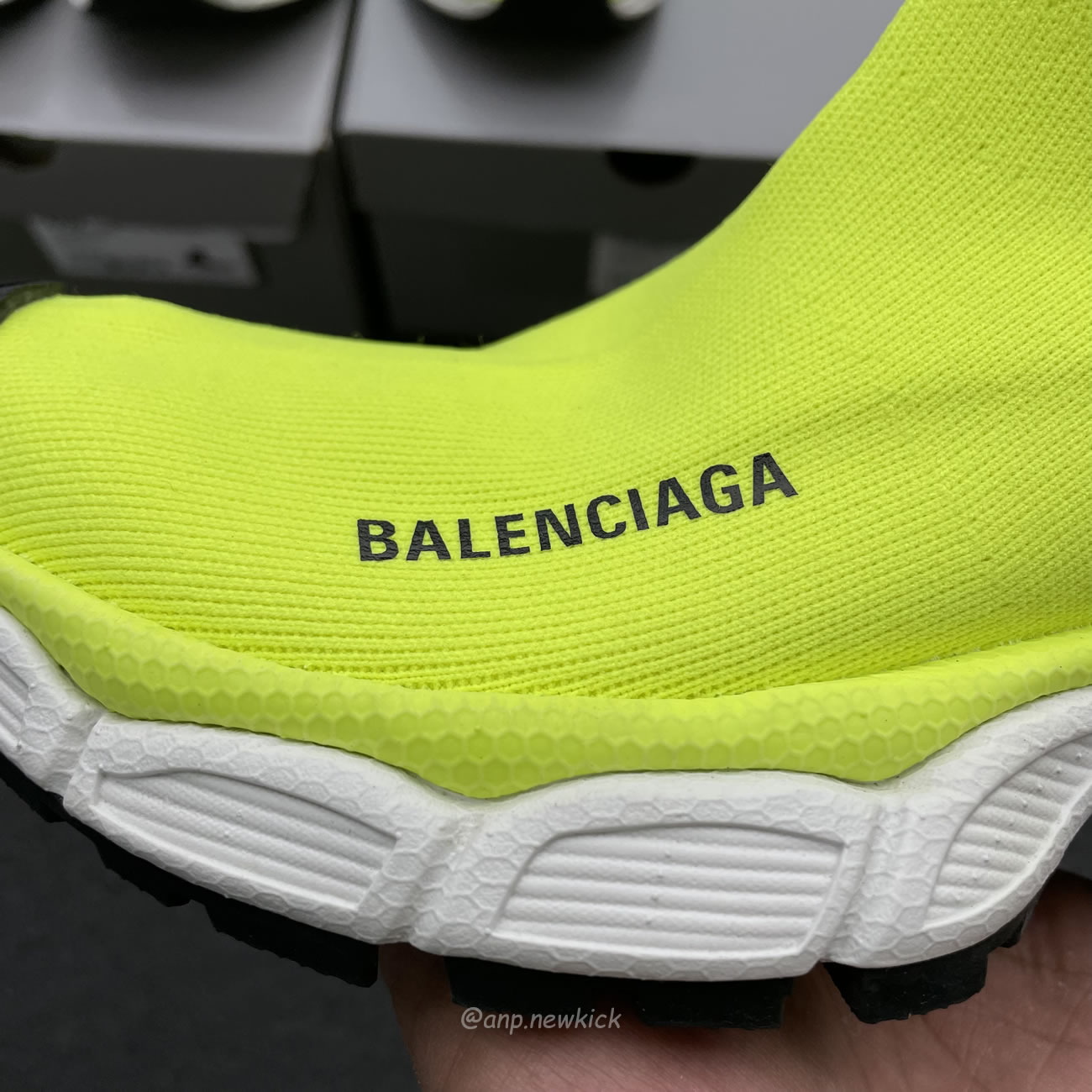 Balenciaga 3xl Sock Recycled Knit Sneakers Black White Fluo Yellow Beige (2) - newkick.cc